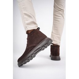 حذاء تشيلسي رجالي Muggo HENRY جلد طبيعي برباط ونعل مريح - بني Muggo HENRY Men's Chelsea Boots - Genuine Leather, Laced, Comfortable Sole - Brown
