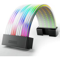 غطاء كيبل الطاقة آسيا هورس Aurora ARGB بمنفذ 24-Pin مع إضاءة RGB ووحدة تحكم وريموت – أسود AsiaHorse Aurora 24Pin ARGB PSU Cover - Black (Controller + Remote)