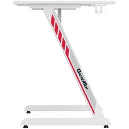 مكتب ألعاب غيمرتك بتصميم Z قياس 120×60 سم مع إضاءة RGB وسطح كربوني – أبيض GamerTek Z Desk 120×60cm Gaming Desk with Lighting and Carbon Fiber Surface (White)