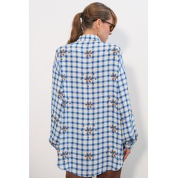 قميص 3900 طويل أساسي بقصة واسعة - كحلي غامق 3900 Oversize Long Basic Shirt - Dark Navy