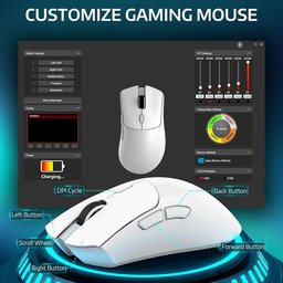 ماوس ألعاب أتاك شارك R1 فائق الخفة، لاسلكي ثلاثي الاتصال وقابل للشحن ATTACK SHARK R1 Tri-Mode Ultra-Lightweight Wireless Gaming Mouse