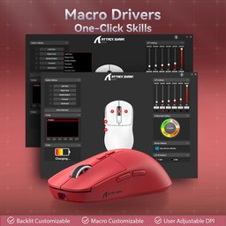 ماوس ألعاب أتاك شارك X6 فائق الخفة مع قاعدة شحن مغناطيسية وإضاءة RGB ATTACK SHARK X6 Tri-Mode Wireless Gaming Mouse with Magnetic Charging Dock