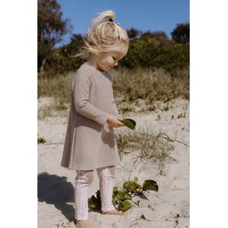 توب تونيك فضفاض للأطفال 2-10 سنوات - بيج Flowy Tunic Top for Kids 2-10 Years - Beige