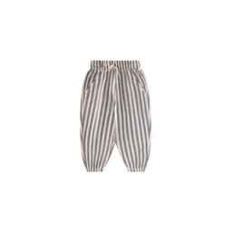 بنطلون شالوار موسلين للأطفال 1-6 سنوات مخطط سميك كحلي Muslin Harem Pants for Kids 1-6 Years - Navy Thick Striped