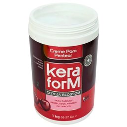 كريم تصفيف وتحديد الشعر زهر الكرز النباتي كيرافورم Keraform Cherry Blossom Vegan Leave-In Styling Cream