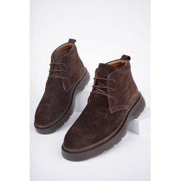 حذاء تشيلسي رجالي Muggo HENRY جلد طبيعي برباط ونعل مريح - بني Muggo HENRY Men's Chelsea Boots - Genuine Leather, Laced, Comfortable Sole - Brown