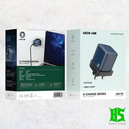 شاحن جداري غان سريع جرين ليون جي سيريز بقوة 45 واط بمنفذ تايب سي - Green Lion G-Charge Series UK Plug GaN Wall Charger USB-C PD 45W