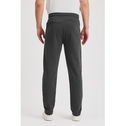 بنطلون رياضي رجالي مريح بقصة مستقيمة، 2 قطعة، أسود-أنثراسيت Men's Black-Anthracite 2-Pack Straight Leg Tracksuit Bottoms with Zipper Pockets and Embroidery Detail