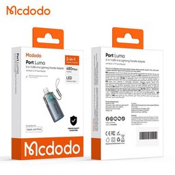 محول نقل USB-A إلى Lightning 2 في 1 مع قارئ بطاقة TF مدمج مع حبل ( توصيلة ) MC 2-in-1 USB-A to Lightning Transfer Adapter Built-in TF Card Reader with Lanyard