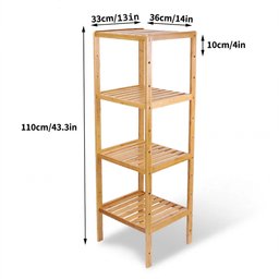 ستاند حمام خشب بامبو 4 طابق 4-tier bamboo wood bathroom stand