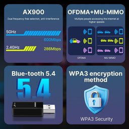 ادابتر وايفاي وبلوتوث FENVi AX900 WiFi 6 +  Bluetooth USB Adapter for PC FENVi AX900 WiFi 6 +  Bluetooth USB Adapter for PC