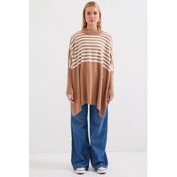 كنزة بونشو 15783 بفتحات جانبية - F.Vizon 15783 Slit Side Poncho Sweater - F.Vizon