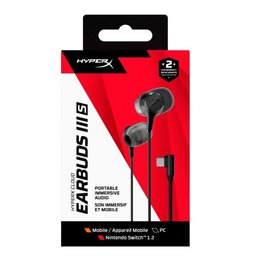سماعة ألعاب سلكية داخل الأذن هايبر إكس كلاود إيربودز 3S تايب سي – أسود HyperX Cloud Earbuds IIIS USB Gaming Earbuds – Black