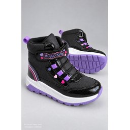 حذاء Muggo HUGGIE شتوي بناتي لامع بتفاصيل قلب، لاصق ورباط - أرجواني Muggo HUGGIE Girls' Winter Boots - Glitter, Heart Detail, Velcro & Laces - Lilac