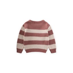 كنزة صوفية مخططة من سيلانيك للأطفال 2-8 سنوات - لون وردي مجفف Selanik Striped Knit Sweater for Kids 2-8 Years - Dried Rose