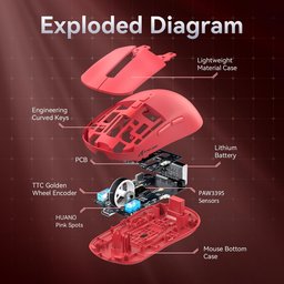 ماوس ألعاب أتاك شارك X6 فائق الخفة مع قاعدة شحن مغناطيسية وإضاءة RGB ATTACK SHARK X6 Tri-Mode Wireless Gaming Mouse with Magnetic Charging Dock