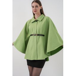 بونشو نسائي 9170 مع حزام - لون أخضر زمردي Women's Belted Cachet Poncho 9170 - Emerald Green