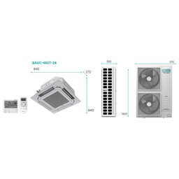 سبلت هايسنس كاسيت سقفي سعة 4 طن مع تقنية Inverter والتحكم الرقمي بشاشة عرض Hisense 4 Ton Ceiling Cassette Air Conditioner with Inverter Technology and Digital Control
