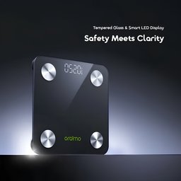 ميزان جسم ذكي أورايمو فيت سكيل بشاشة LED و 18 مؤشر صحي مع بلوتوث oraimo FitScale Smart LED Body Fat Scale with 18 Health Metrics