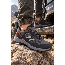 حذاء MUGGO TORVEX شتوي للجنسين برباط ونعل سميك للمشي والتنزه - رمادي دخاني Muggo TORVEX Thick-Soled Lace-Up Unisex Winter Outdoor Trekking Boots - Smoked Gray