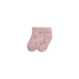 جوارب أطفال بناتي بنقشة زهور - وردي بودرة (0-4 سنوات) Baby Girl Floral Pattern Ankle Socks - Powder Pink (0-4 Years)