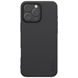 حافظة نيلكن Super Frosted Shield لـهاتف ايفون 16 برو ماكس - اسود Nillkin Super Frosted Shield Pro for Apple iPhone 16 Pro Max (Without Logo cutout) - Black