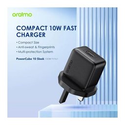 شاحن حائط Oraimo PowerMate 101 بقدرة 10 واط مع كابل USB-A إلى USB-C بطول 1 متر – أسود Oraimo PowerMate 101 10W Wall Charger with 1m USB-A to USB-C Cable – Black