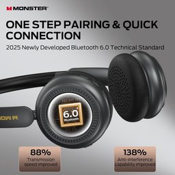 مونستر - هيدفون لاسلكية فوق الاذن N-Tune MINI 01 اسود Monster N-Tune MINI 01 Wireless On-Ear Headphones Black