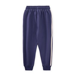 طقم رياضي للأطفال بخطوط جانبية - كحلي (2-10 سنوات) Kids' Striped Tracksuit Set - Navy Blue (2-10 Years)