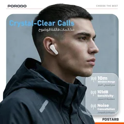 سماعات أذن لاسلكية بورودو ساوندتيك أولترافيت تي دبليو إس Porodo Soundtec Ultrafit TWS Wireless Earbuds