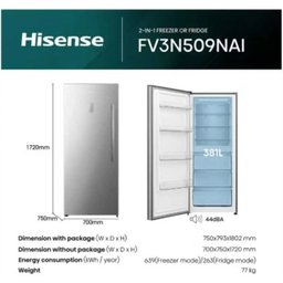 فريزر هايسنس عمودي 509 لتر FV3N509NAI Hisense Upright Freezer