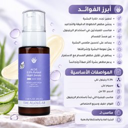 ذا ألو لاب سيروم الريتينول النقي 0.3% الليلي لمكافحة التجاعيد وتجديد البشرة The AloeLab 0.3% Pure Retinol Night Serum