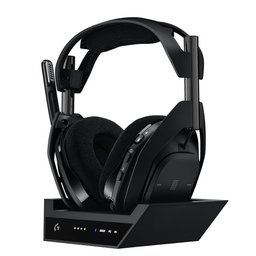 سماعة ألعاب لوجيتك جي أسترو A50 X لايت سبيد اللاسلكية مع قاعدة شحن (أسود) Logitech G Astro A50 X LIGHTSPEED Wireless Gaming Headset + Base Station – Black