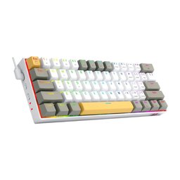 كيبورد ألعاب ميكانيكي ريدراجون K530RGB-PRO دراكونيك | أصفر/أبيض/رمادي، لاسلكي 3 مودات، مفاتيح Hot-swap، إضاءة RGB Redragon K530RGB-PRO Draconic Wireless Mechanical Gaming Keyboard | Yellow/White/Gray, 60% Compact, Hot-Swap, RGB, Bluetooth