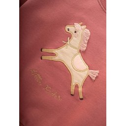 سويت شيرت أطفال بتطريز حصان 1-6 سنوات - لون وردي مجفف Kids' Horse Appliqué Sweatshirt 1-6 Years - Dried Rose
