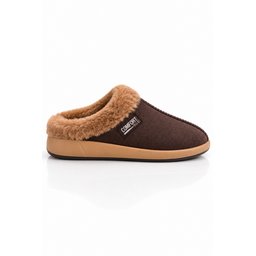 Muggo LAFONT شبشب رجالي شتوي مبطن بالفرو مريح - بني Muggo LAFONT Men's Winter Fur-Lined Comfortable Slippers - Brown