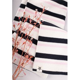 ليقنز مضلع مخطط للأطفال 1-10 سنوات - لون بيج فاتح Kids' Striped Ribbed Leggings 1-10 Years - Ecru