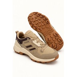 حذاء MUGGO TORVEX شتوي للجنسين برباط ونعل سميك للمشي والتنزه - بيج Muggo TORVEX Thick-Soled Lace-Up Unisex Winter Outdoor Trekking Boots - Beige