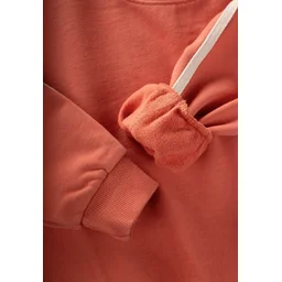 طقم سويت شيرت للأطفال بتفاصيل شريطية 2-10 سنوات - برتقالي Kids' Striped Detail Sweatshirt Set 2-10 Years - Orange