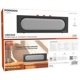 سماعة محمولة ذكية Soundtec من Porodo - أسود Porodo Soundtec Vibe Smart Portable Speaker - Black