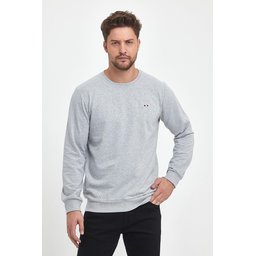 طقم سويت شيرت رجالي 4 قطع بقبة دائرية وتطريز - أسود، كحلي، رمادي، فحمي Men's Multi-Color Crew Neck Embroidered Regular Fit 4-Pack Sweatshirt - Black, Navy, Grey, Anthracite