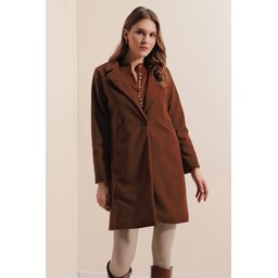 معطف 9085 Kaşe Kaban - بني داكن 9085 Kaşe Kaban Coat - Dark Brown