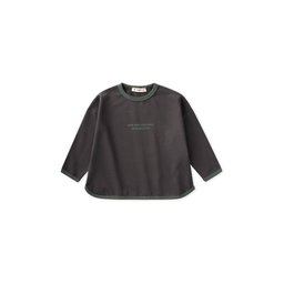 تيشيرت أطفال بأكمام طويلة وقصة واسعة، قطن 100%، لون أنثراسيت Kids' Loose Fit Long Sleeve T-Shirt, 100% Cotton, Anthracite