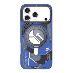 كفر آيفون 18 برو ماكس من يونغ كِت بتصميم سايبربانك مع ماك سيف وحامل دوّار iPhone 18 Pro Max YOUNGKIT Cyberpunk MagSafe 360° Rotating Kickstand Case