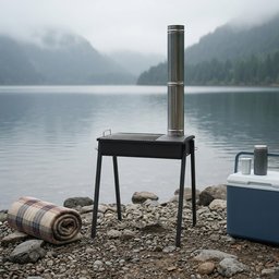 منقلة الشواء المحمولة المزودة بمدخنة Portable BBQ Grill