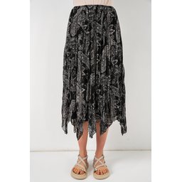 تنورة نسائية شيفون تُل غير متماثلة 8061 - أسود Women's Asymmetrical Tulle Chiffon Skirt 8061 - Black