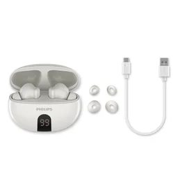 فيلبس TAT3559WT/97 سماعات لاسلكية إلغاء ضوضاء ANC وتحكم باللمس باللون الابيض Philips TWS TAT3559WT/97 ANC