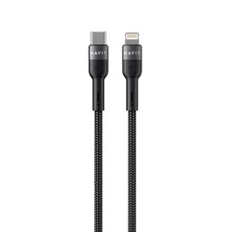 كابل هافيت CB6135 من النوع C إلى لايتنينج - اسود Havit CB6136 Type-C to Lightning Cable-Black