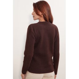 كنزة نسائية فضفاضة بتفاصيل وشاح 15971 - بني Women's Oversize Scarf Detail Sweater 15971 - Brown