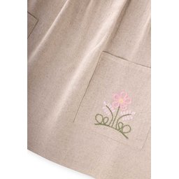 فستان كتان للأطفال 2-7 سنوات - لون طبيعي Linen Dress for Girls 2-7 Years - Natural Color